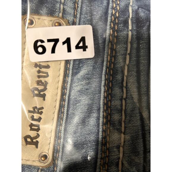 Rock Revival Leah Easy Boot Jeans Women Size 30 (32x33) Embroidered Distressed - Picture 11 of 11